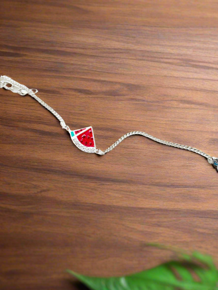 Kids Watermelon Silver Rakhi in 92.5 Sterling – Limited Edition