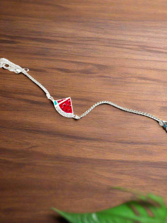 Kids Watermelon Silver Rakhi in 92.5 Sterling – Limited Edition