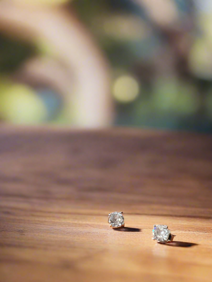 Eternal Spark 92.5 Silver Stud Earrings - Handcrafted