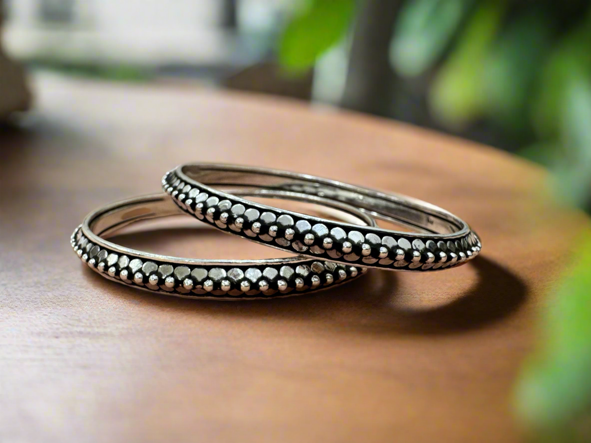 Pair Of 92.5 Silver Bangles
