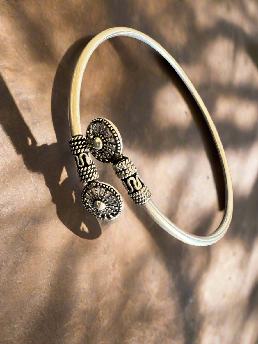 Antique 92.5 Silver Kada Anklet (Single Piece)