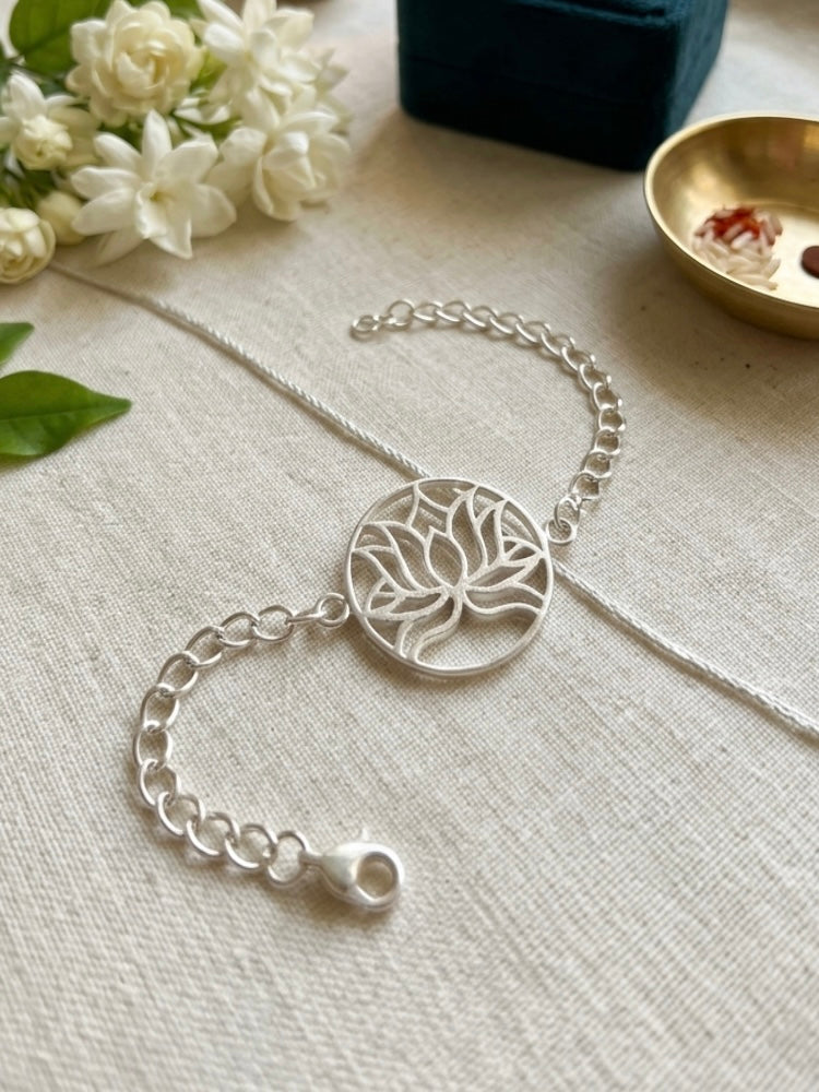Divya Kamal Rakhi - Hancrafted 925 Silver