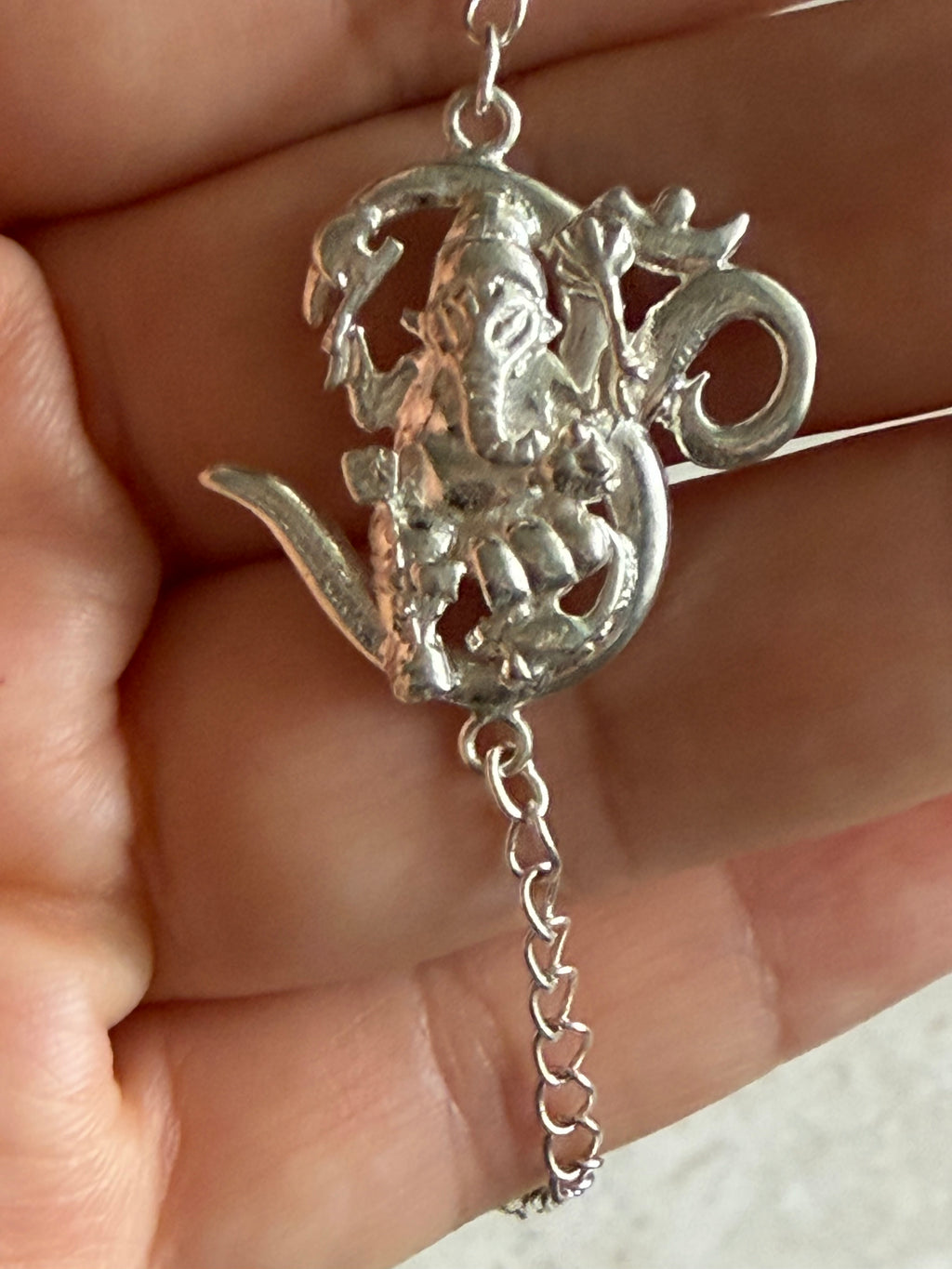 OM Ganesha Bracelet Rakhi - Hancrafted 925 Silver