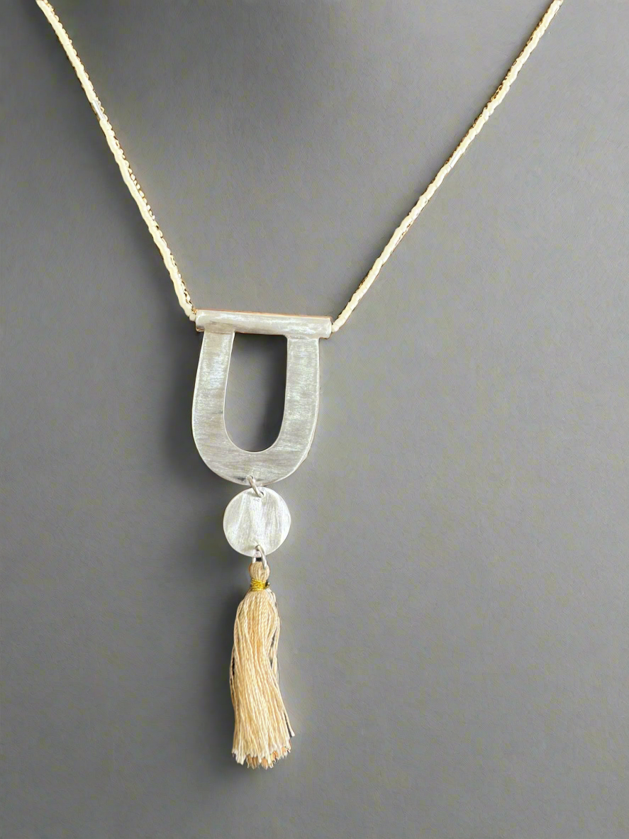 Silver 92.5 Brown Beads Pendant with Chain Necklace