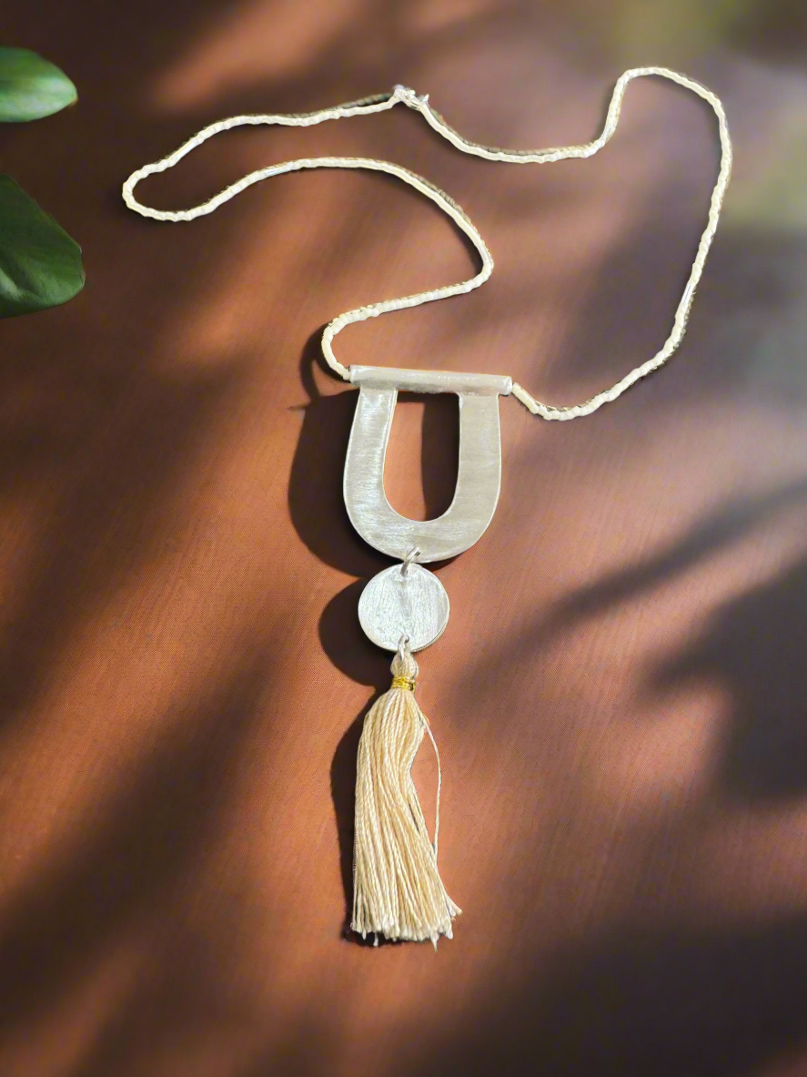 Silver 92.5 Brown Beads Pendant with Chain Necklace