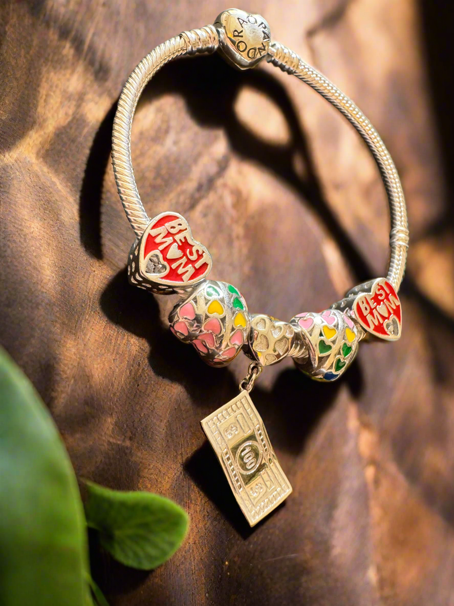 Pandora Best Mom Charms Bracelet 92.5 Silver