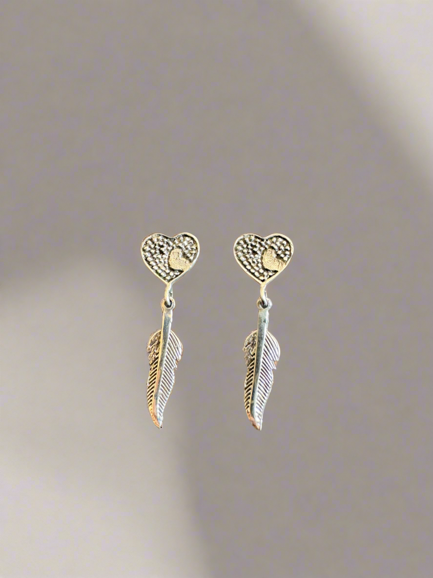 Silver Heart Earrings 92.5 Silver