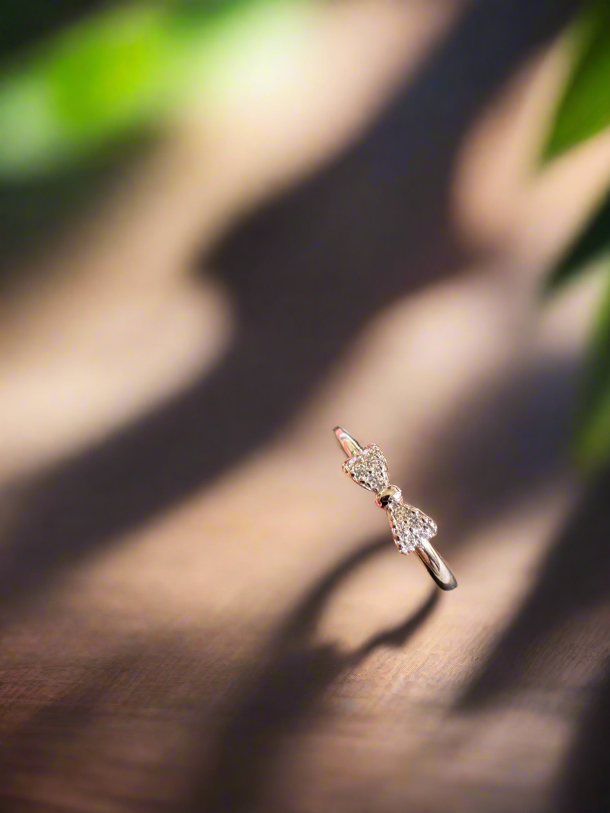 Silver Bow Minimalistic Ring 92.5 Silver