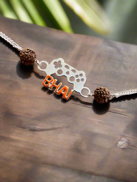 Silver Rakhi for Gamer Bhai – Certified 92.5 Sterling Silver