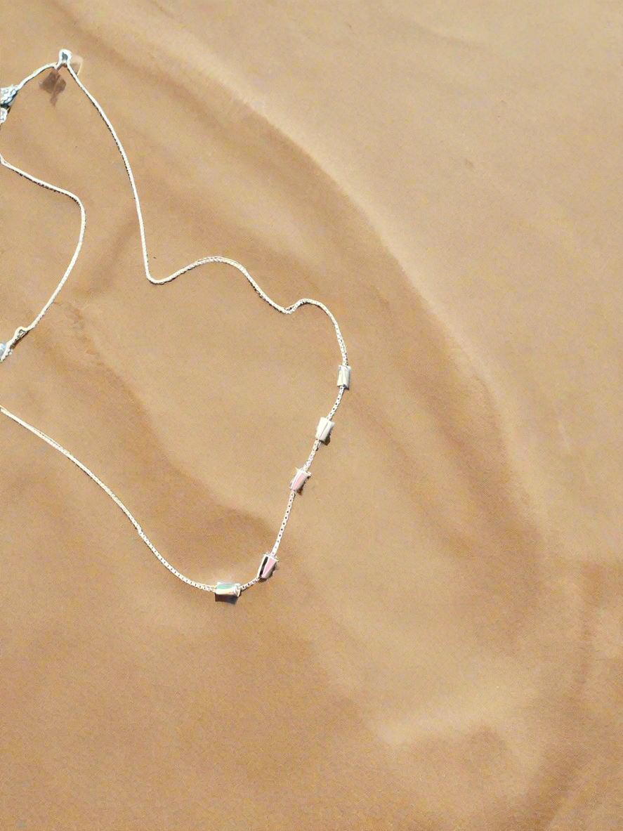92.5 Silver 5 Blocks Minimalistic Necklace