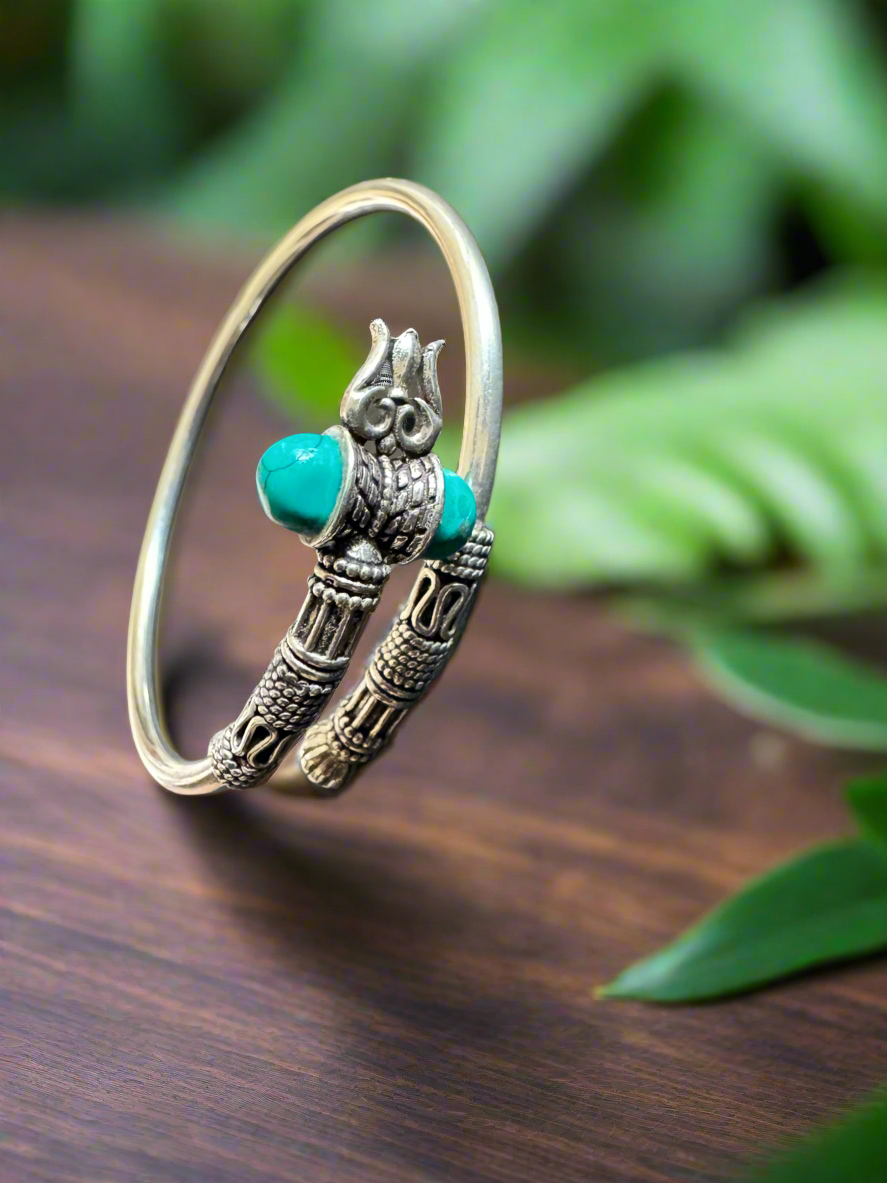 Antique Trishul and Damroo Bracelet 92.5 Silver