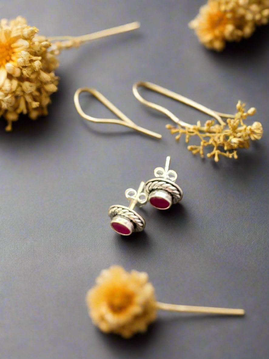 Silver 92.5 Various Colours Small Stud Earrings