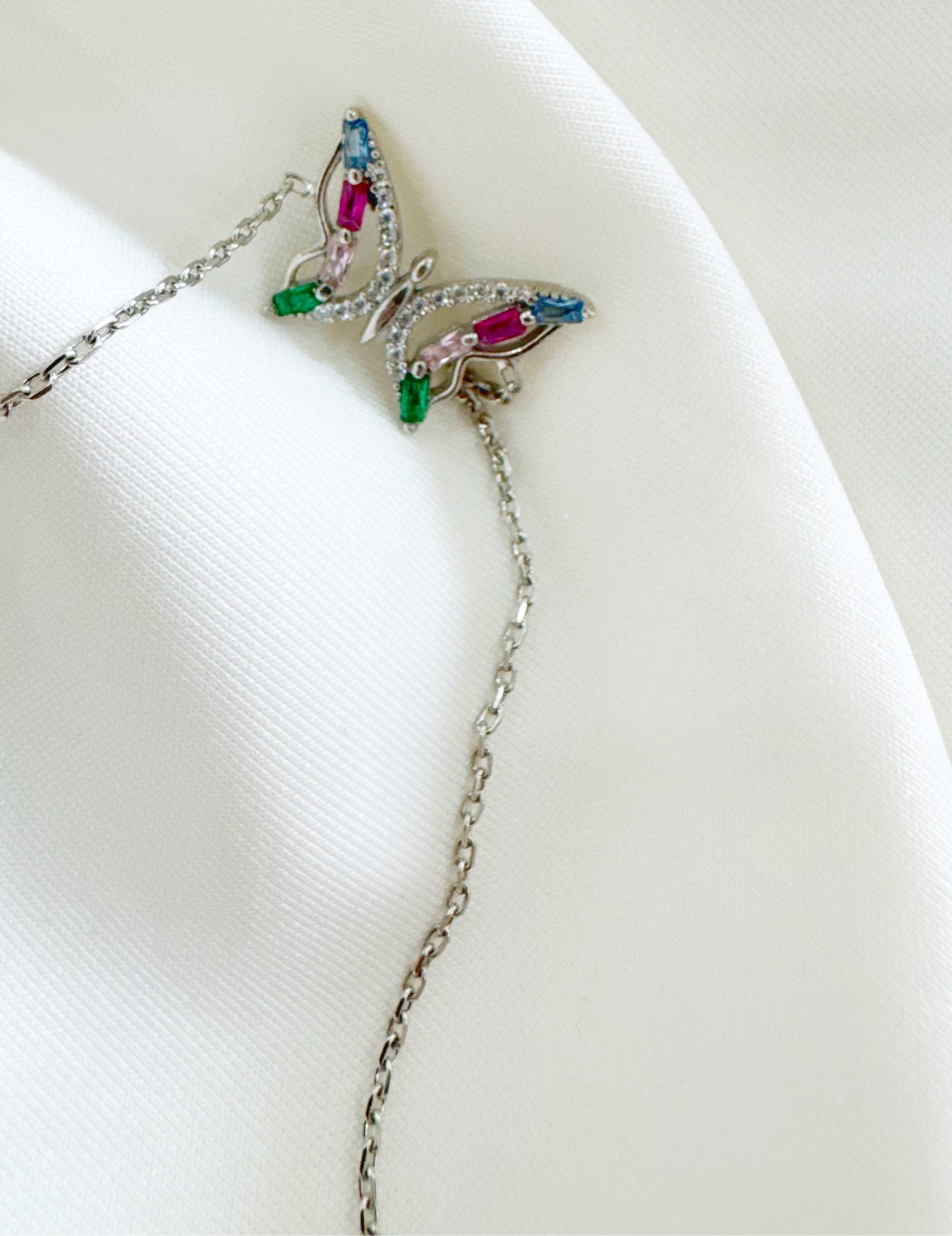 Eira Titli – 92.5 Silver Butterfly Charm Minimalistic Bracelet