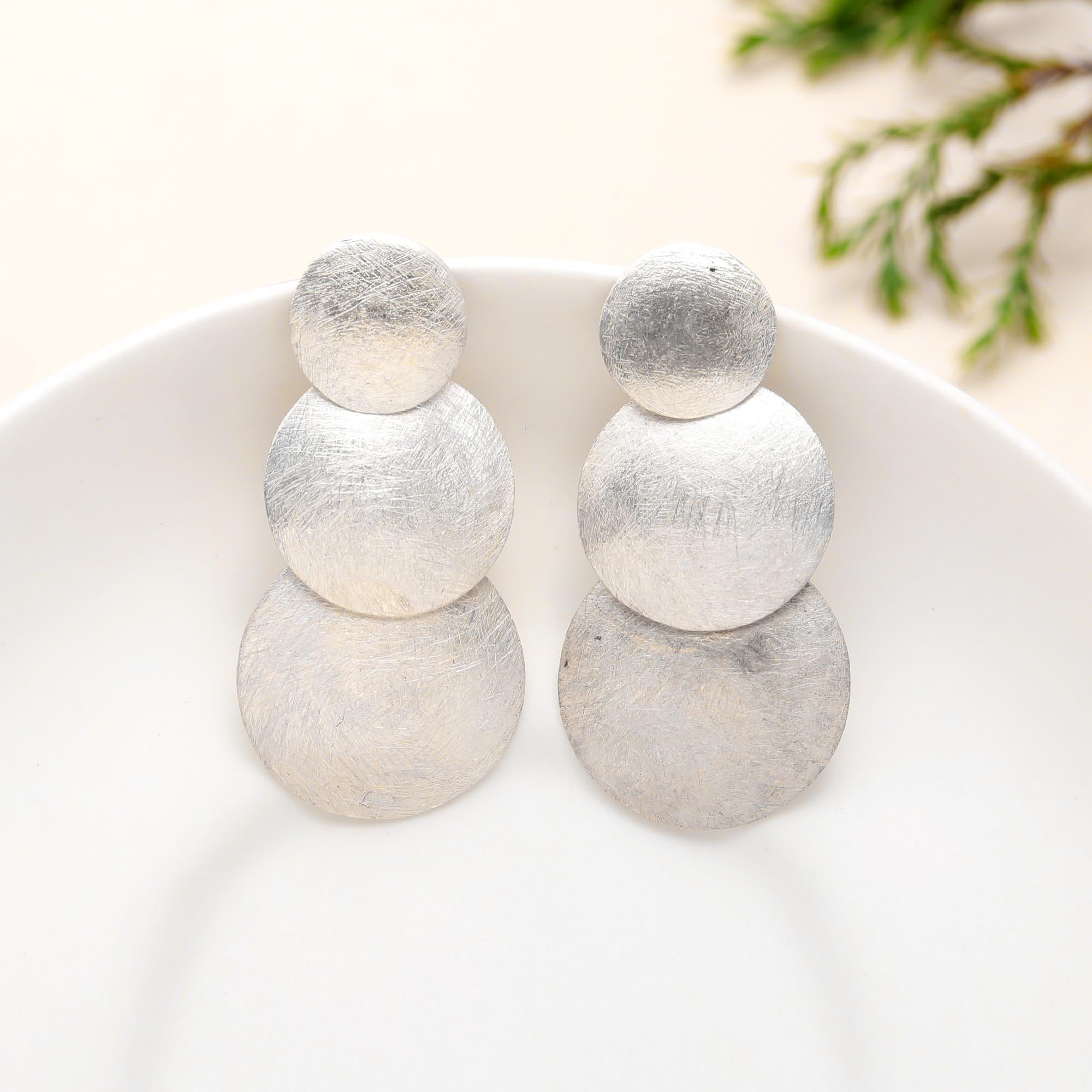 Silver Coins Dangle Earrings 92.5 Silver
