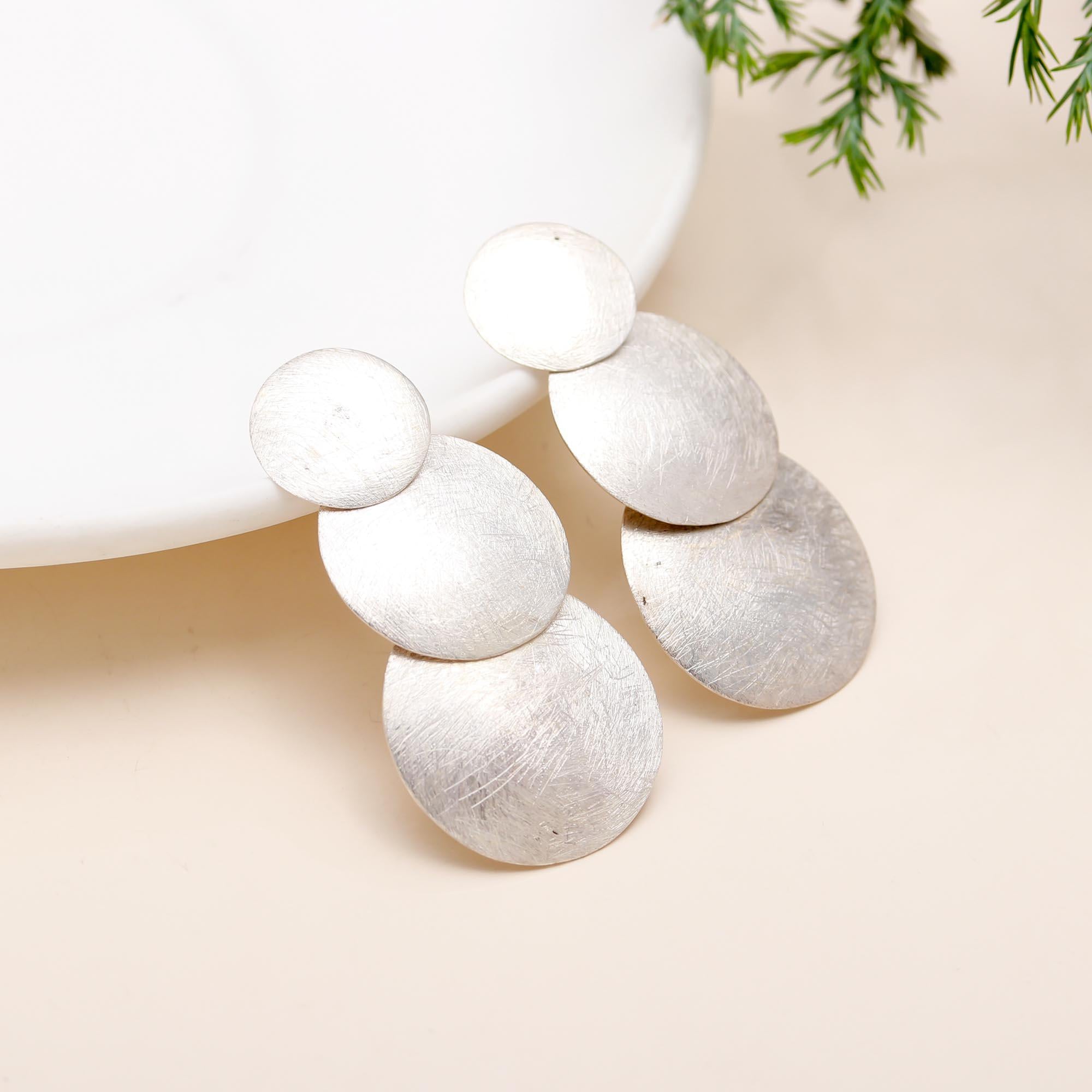 Silver Coins Dangle Earrings 92.5 Silver