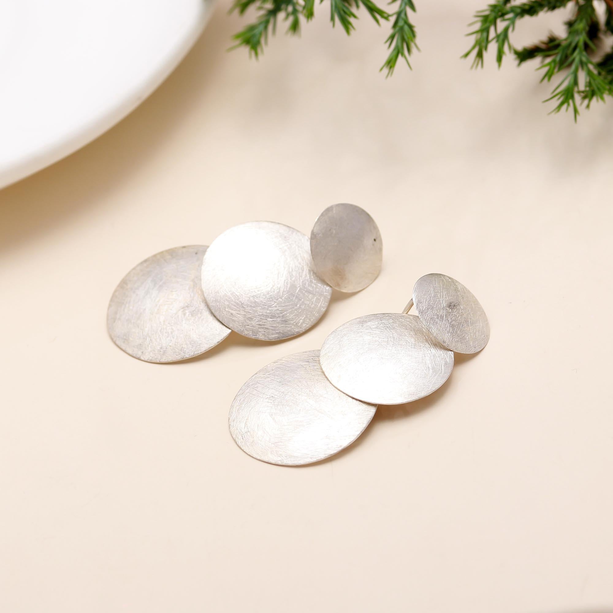 Silver Coins Dangle Earrings 92.5 Silver