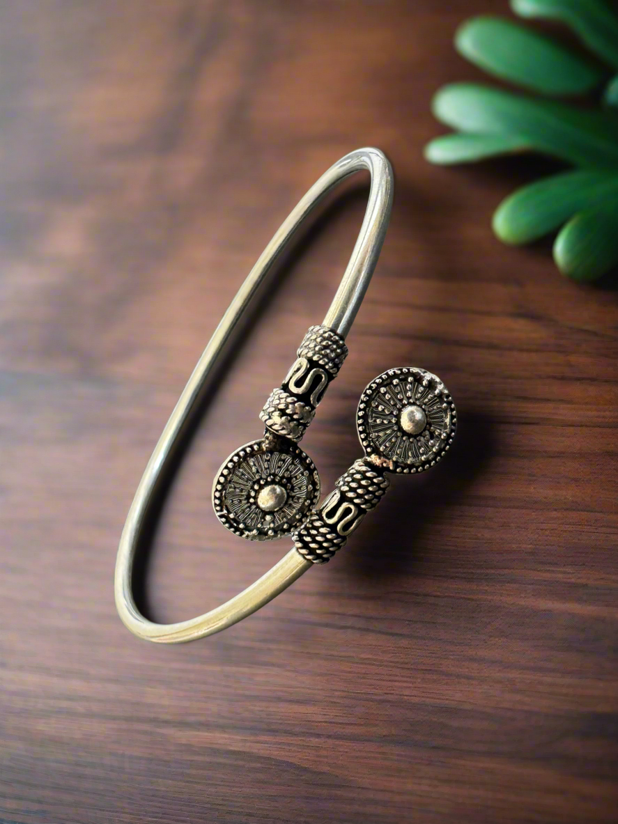 Antique 92.5 Silver Kada Anklet (Single Piece)