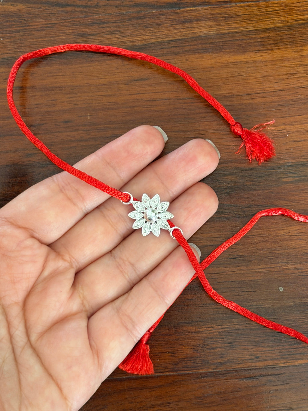 Pushp Divine Rakhi in Pure 92.5 Silver (Without Chain)