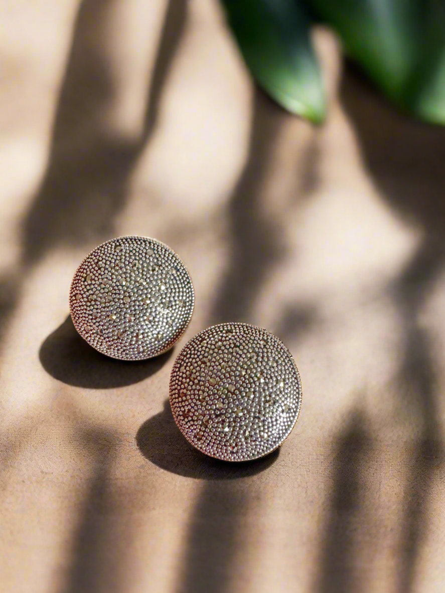 Nakshi 92.5 Silver Marcasite Stud Earrings