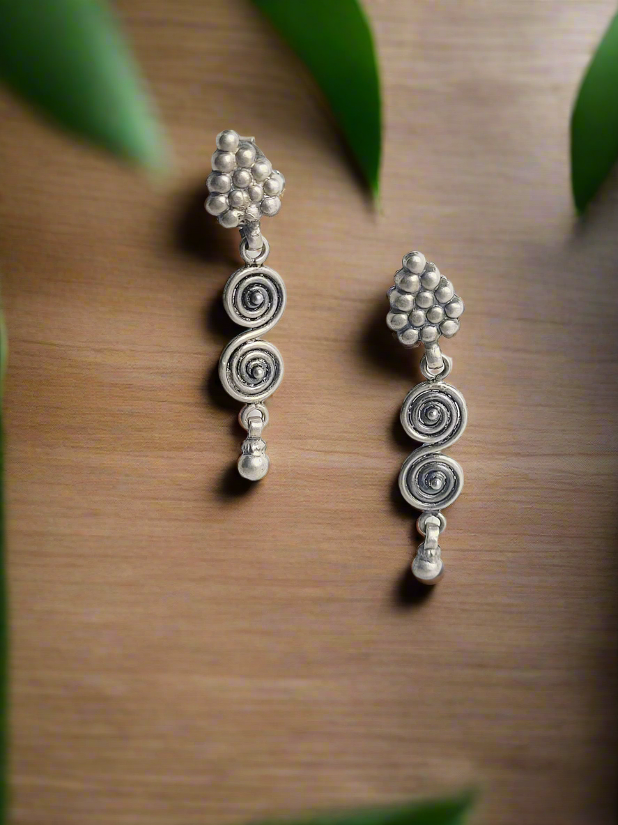 Spiral Dome 92.5 Silver Earrings - Handcrafted