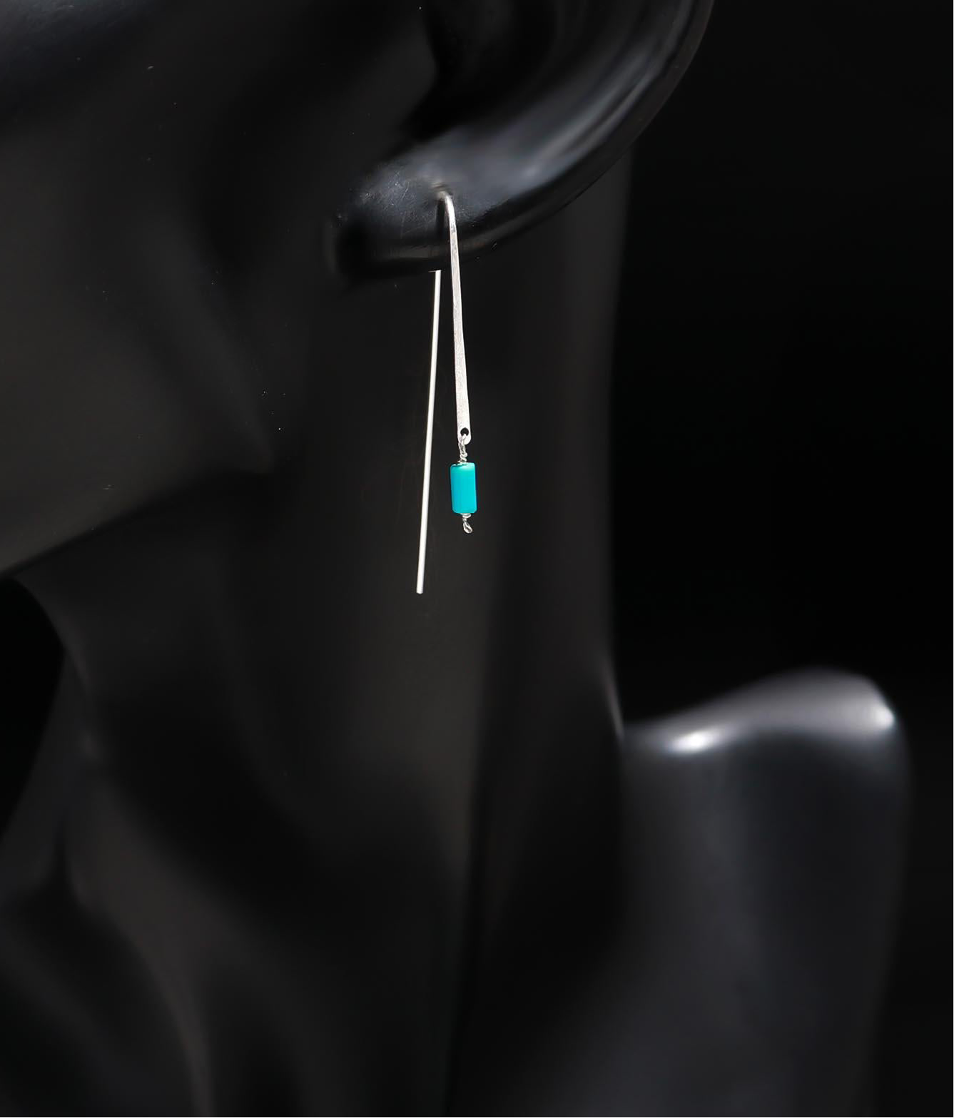92.5 Silver Trendy Blue Hanging Earrings