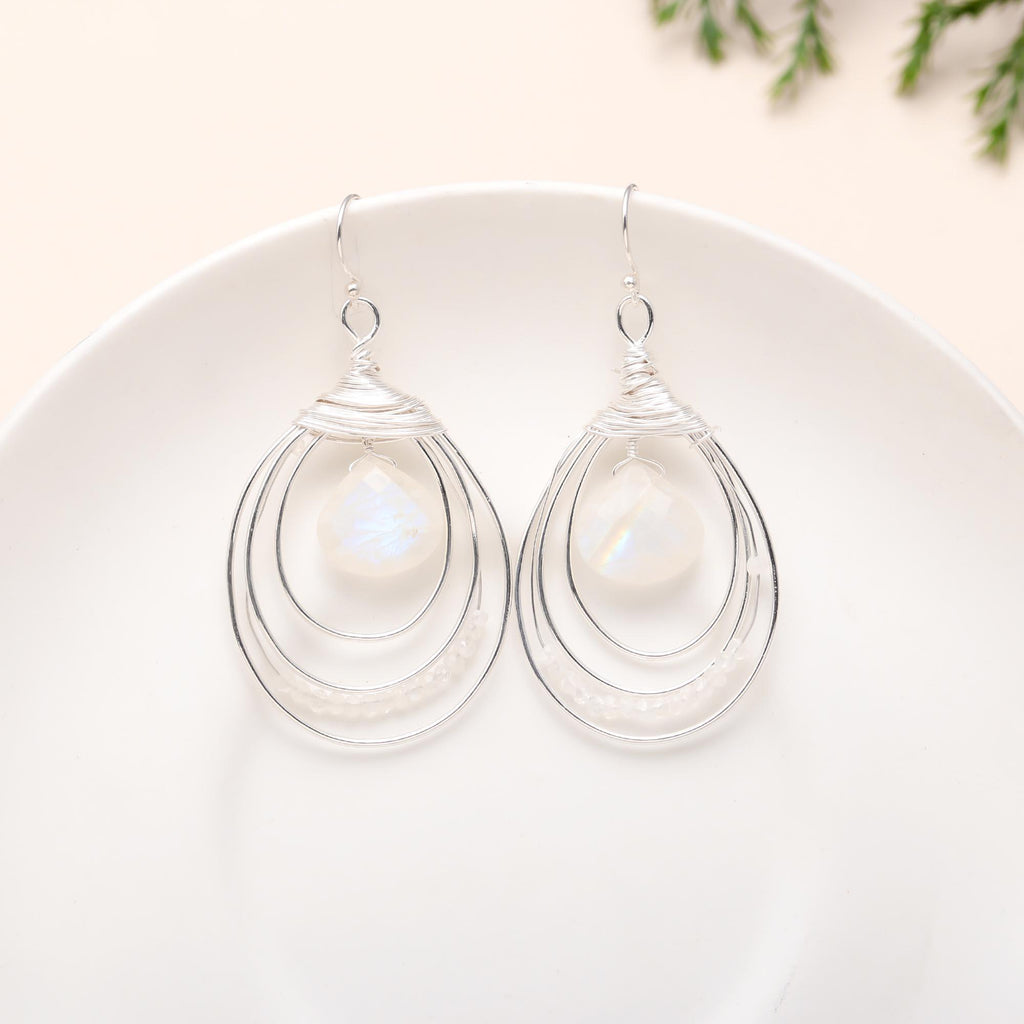 Silver Hanging Hoops Earrings 92.5 Silver