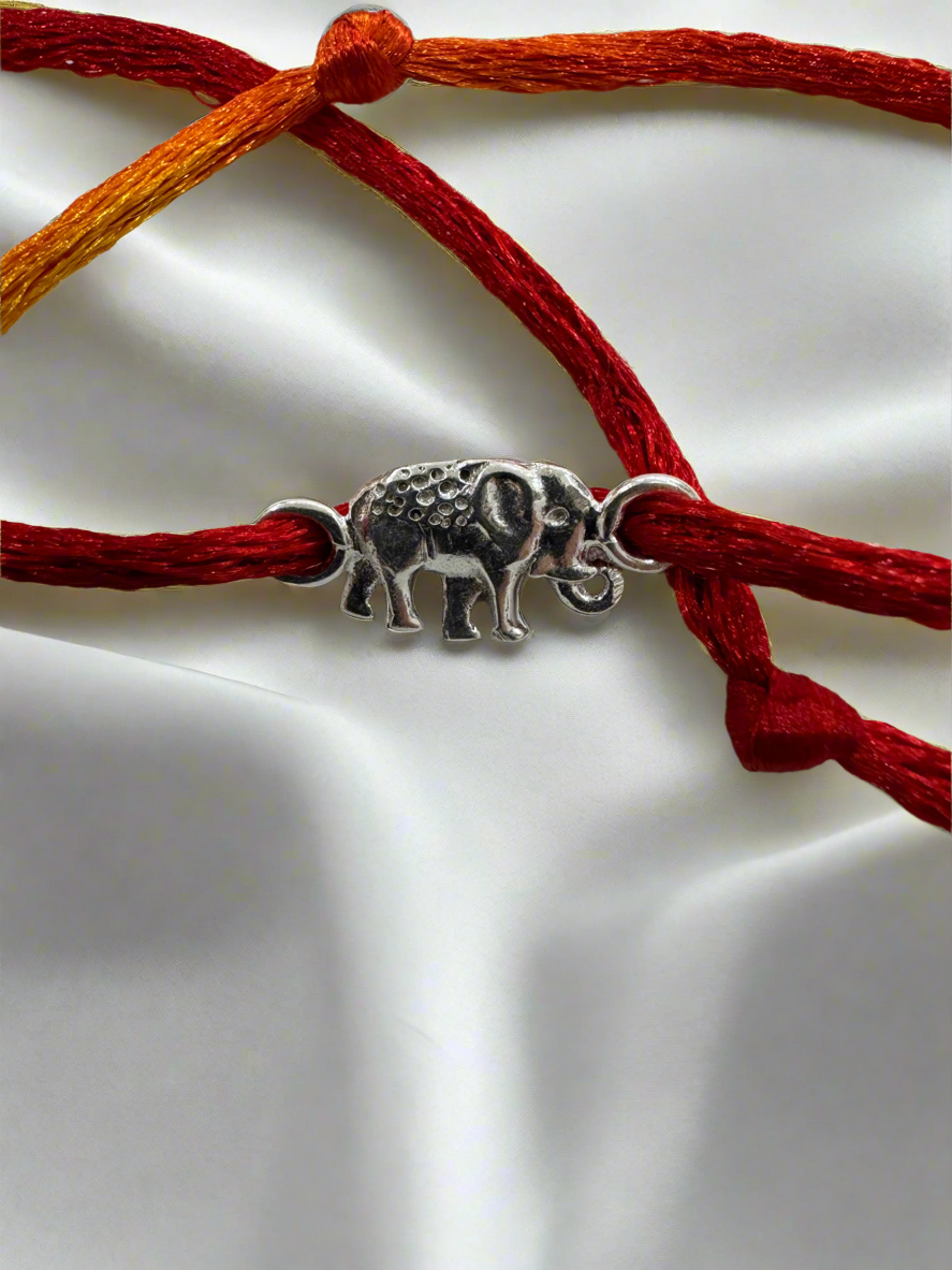 Kids Handcrafted Baby Elephant Rakhi in Pure 92.5 Silver