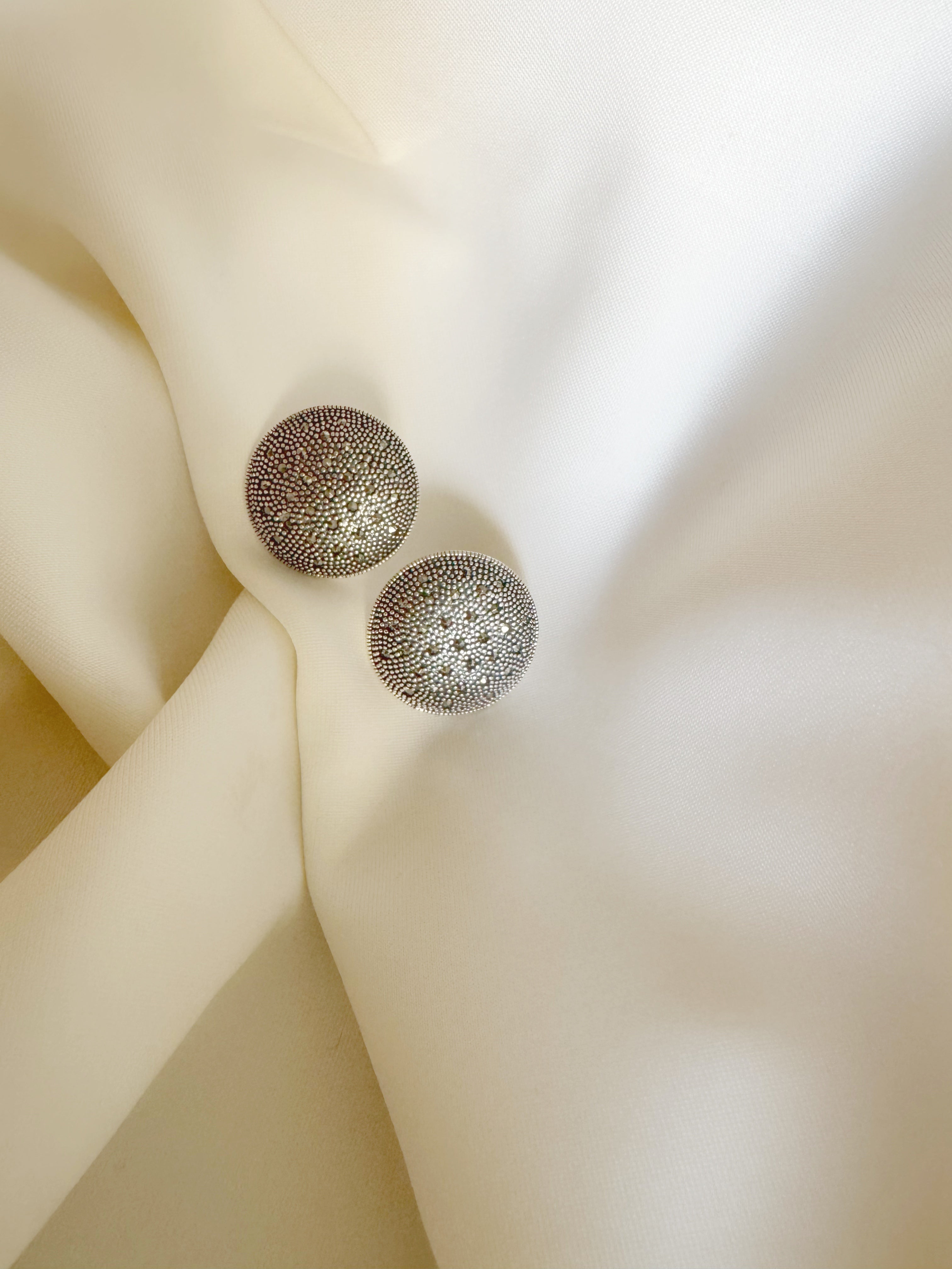 Nakshi 92.5 Silver Marcasite Stud Earrings