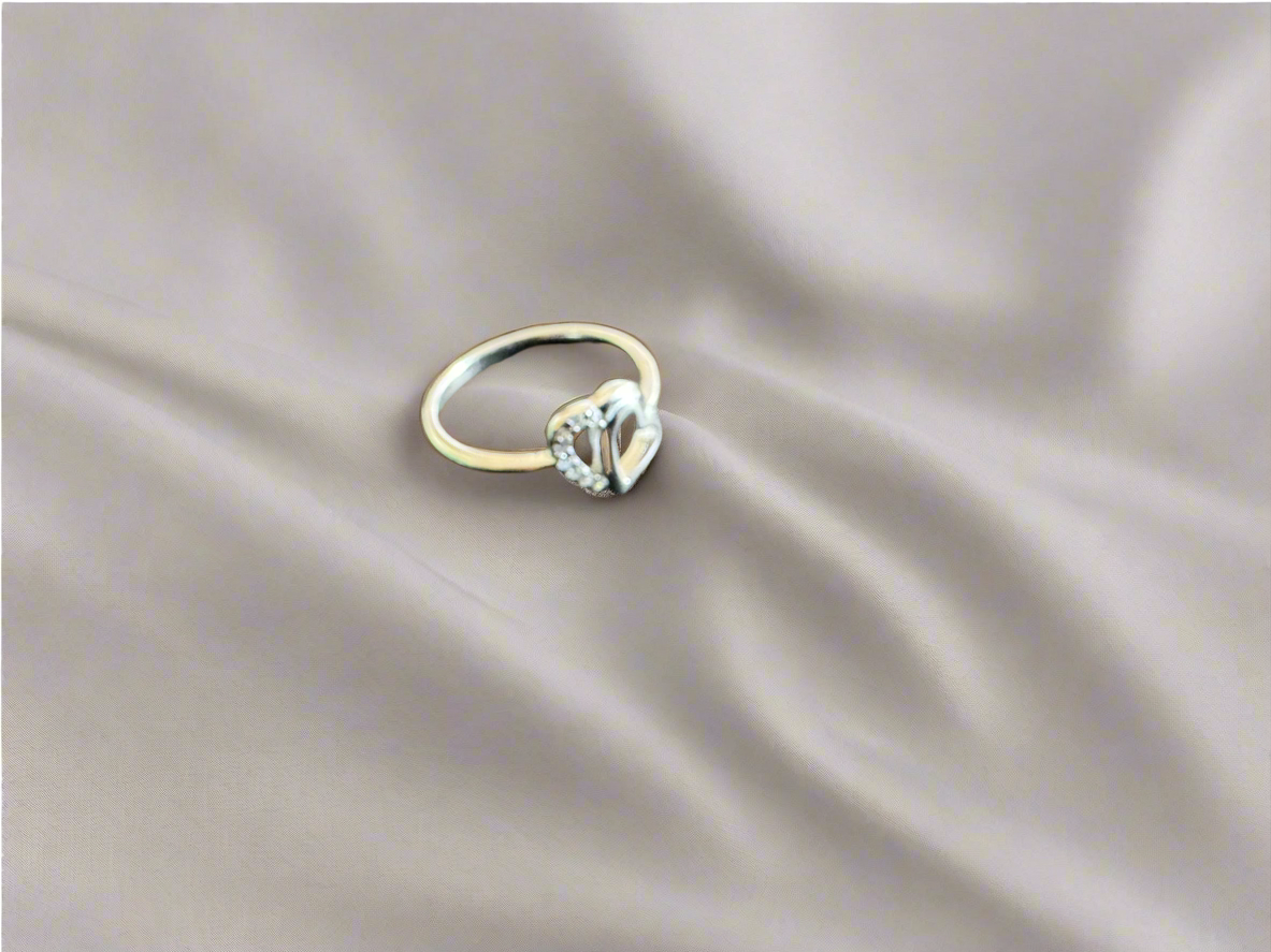 Silver Double Hearts Ring