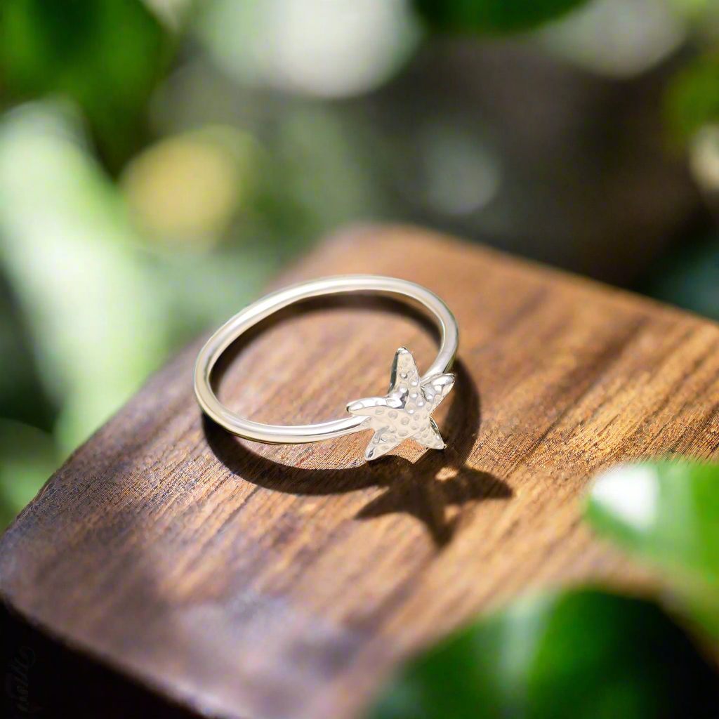 Silver 92.5 Starfish Minimalistic Ring