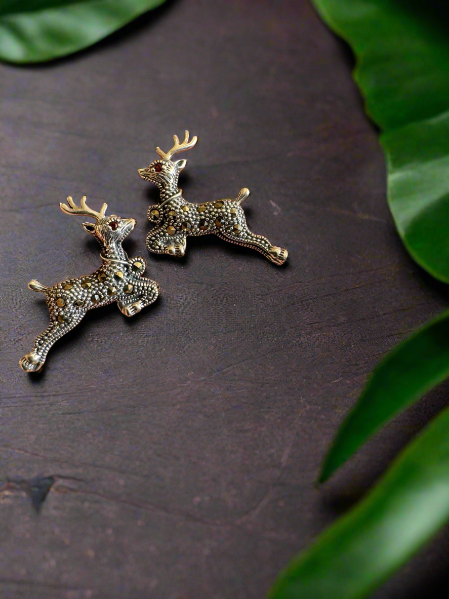 92.5 Silver Deer Earrings