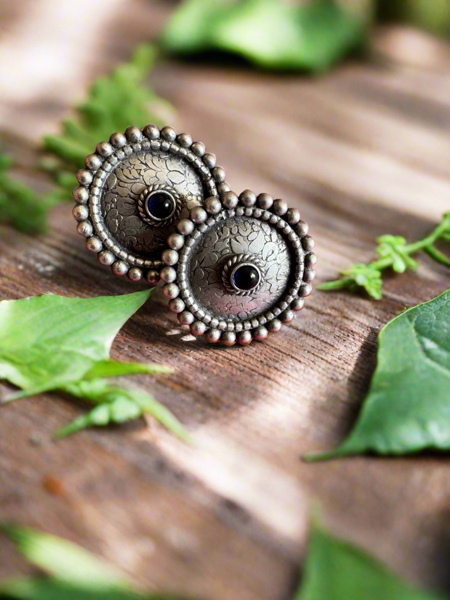 92.5 Silver Round Earrings