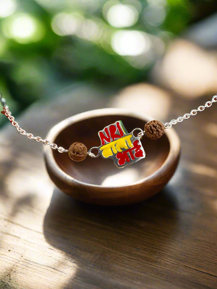 Elegant Silver Rakhi for NRI Bhai in 92.5 Sterling – Limited Edition