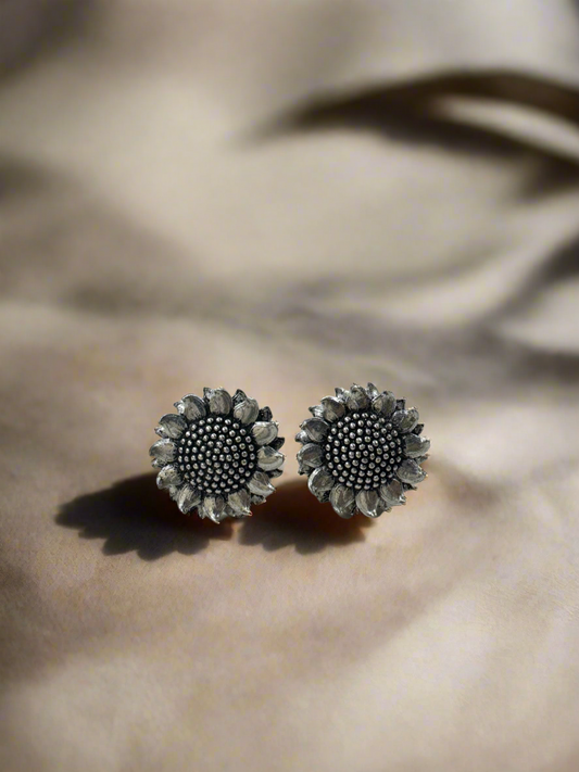 The Sunshine 92.5 Silver Blooming Elegance Stud Earrings
