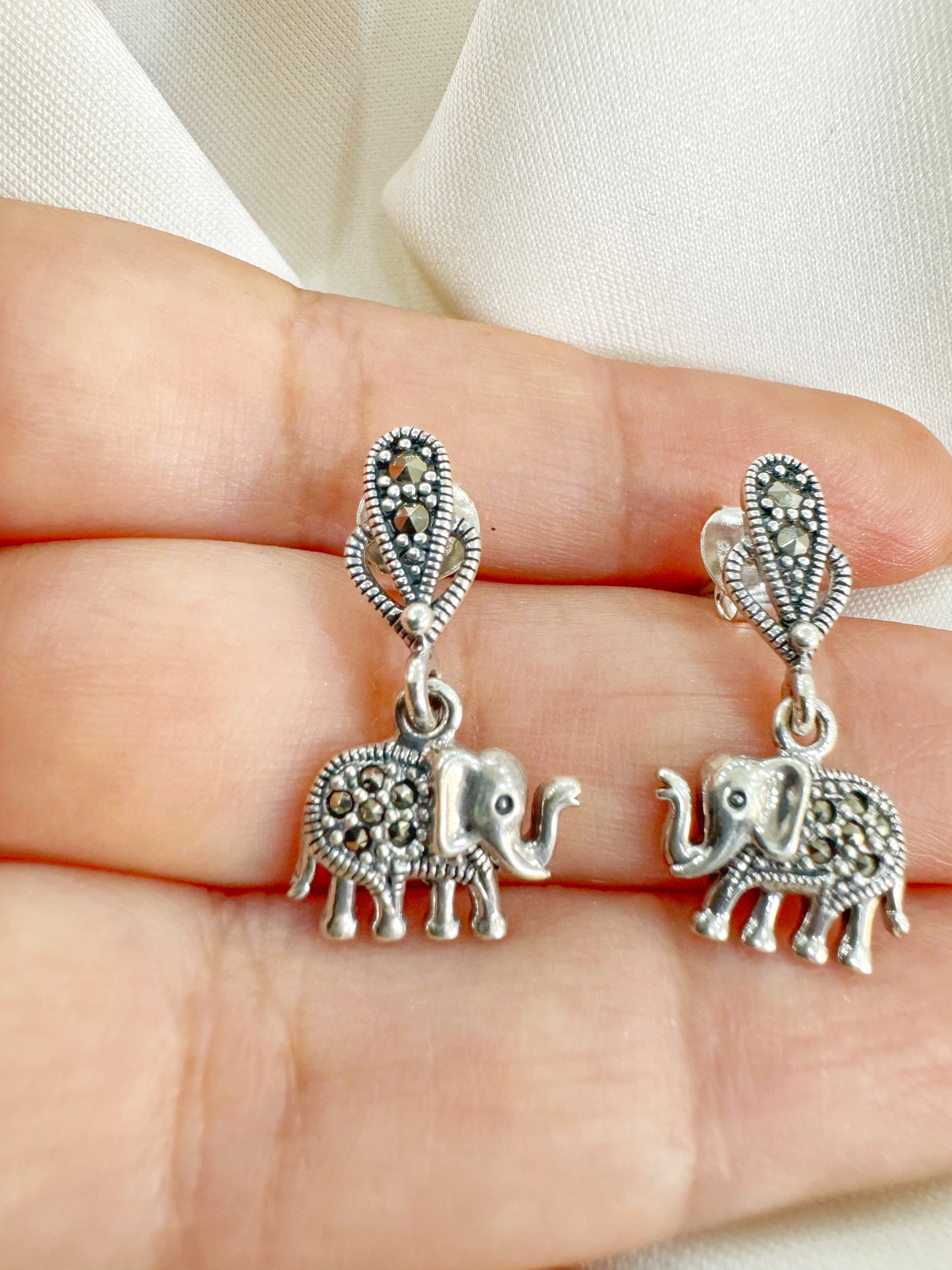 Hasti Marcasite 92.5 Silver Earrings