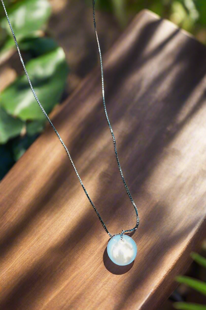 92.5 Silver White Pearl Minimalistic Necklace