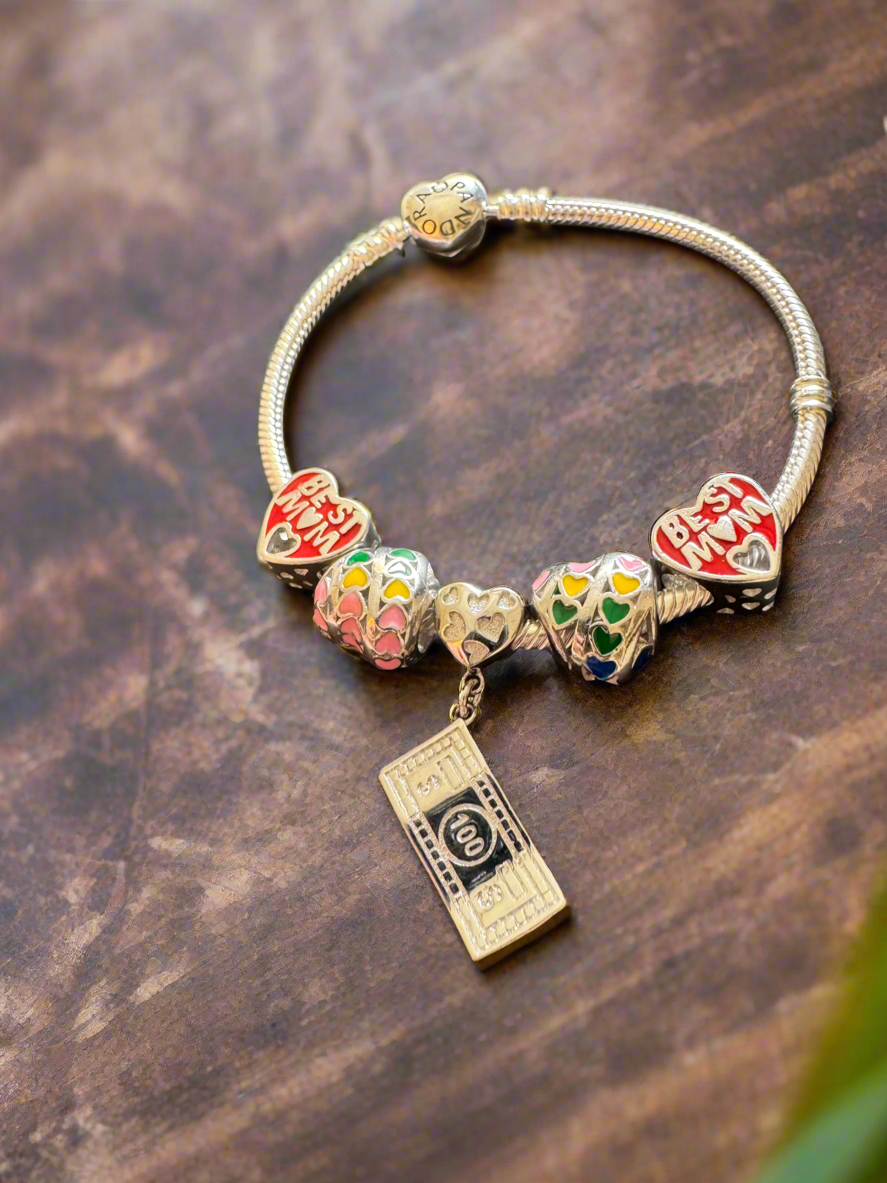 Pandora Best Mom Charms Bracelet 92.5 Silver