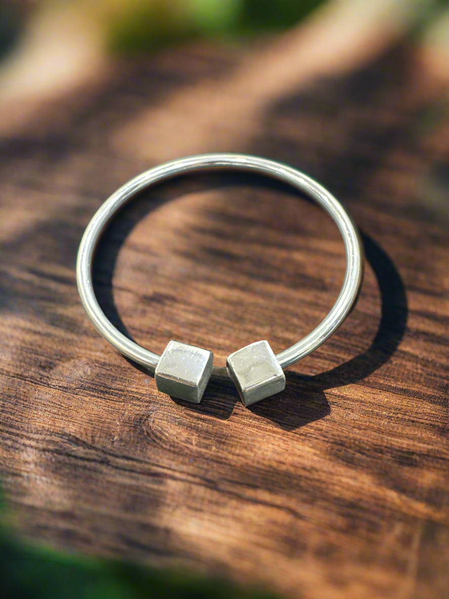 92.5 Silver Cubes Bracelet