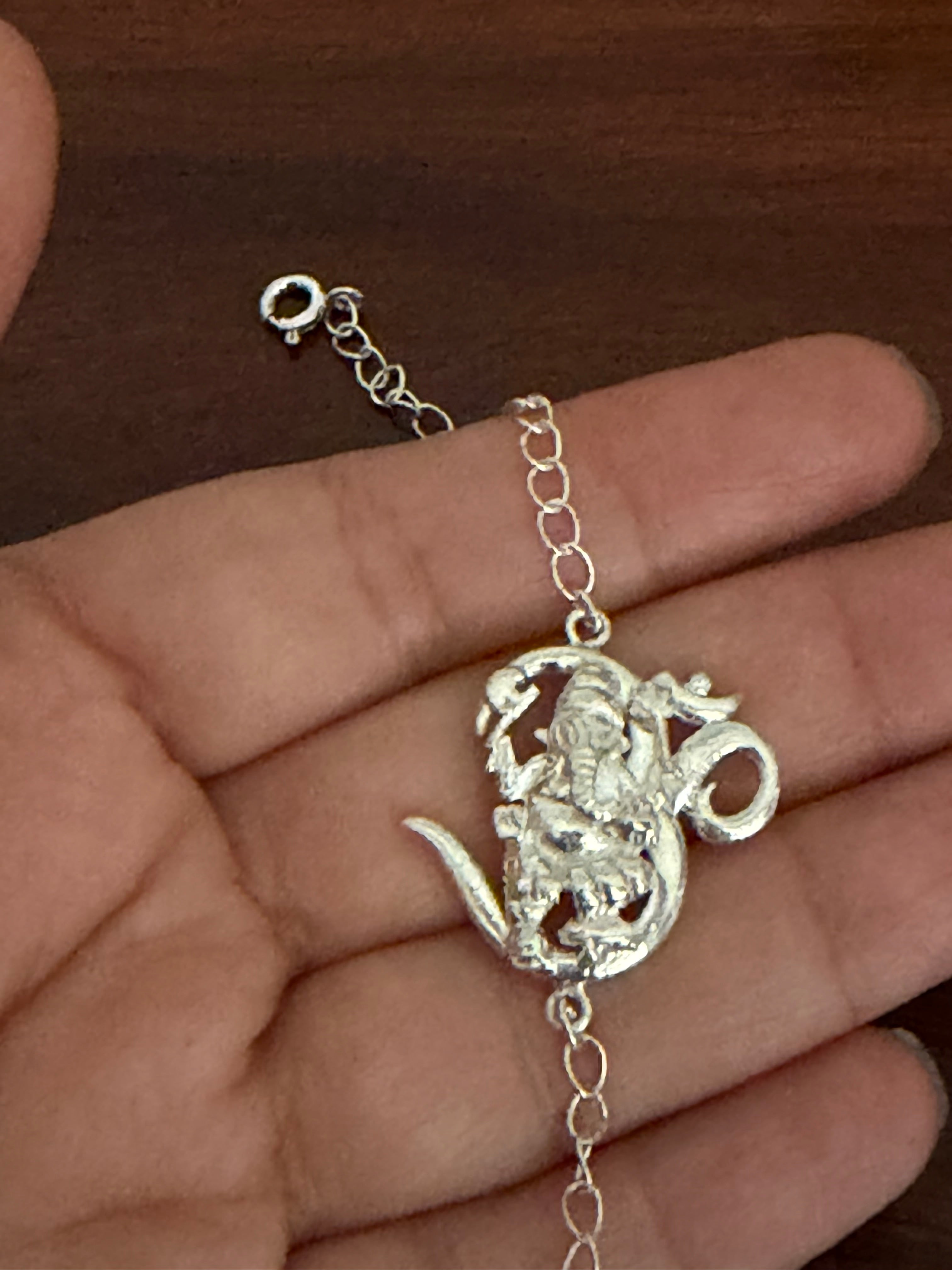 OM Ganesha Bracelet Rakhi - Hancrafted 925 Silver