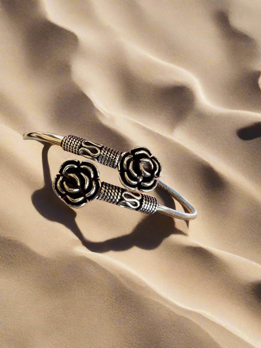 Antique 92.5 Silver Rose Bracelet