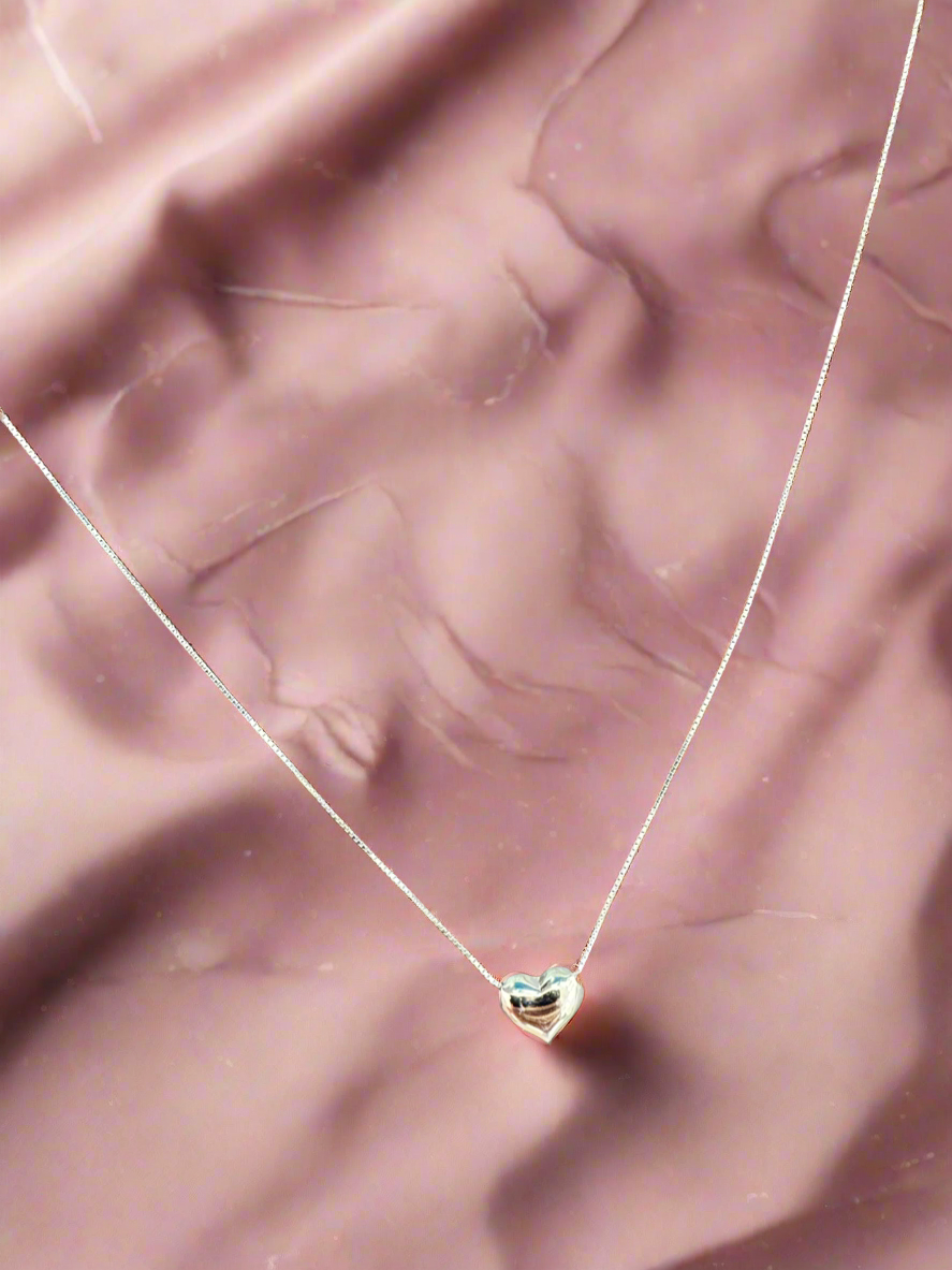 92.5 Silver Heart Pendant Minimalistic Necklace