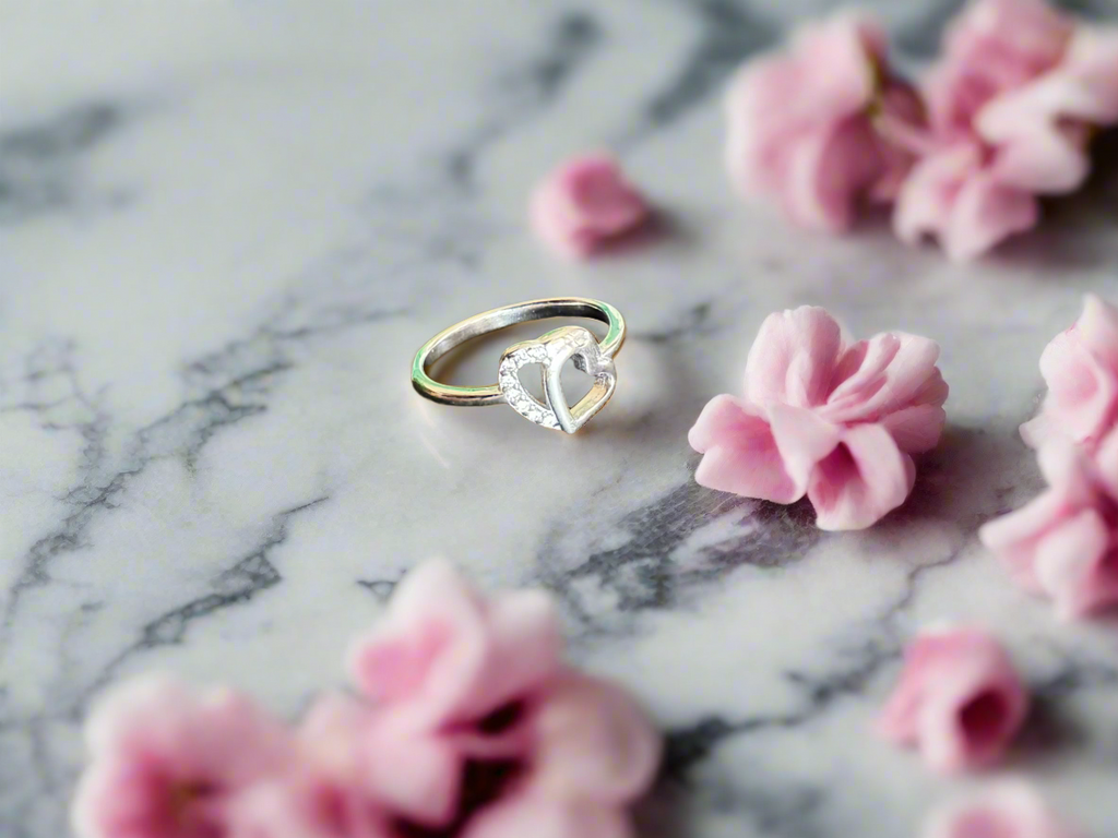 92.5 Silver Double Hearts Minimalistic Ring