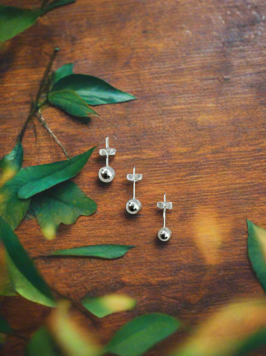 Svar 92.5 Silver Ball Stud Earrings - Handcrafted