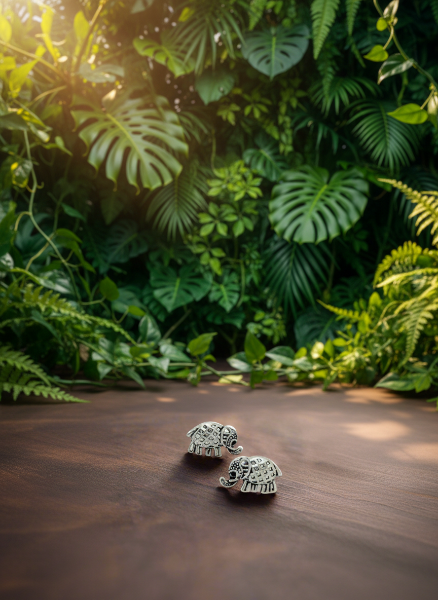 Haathi Charm Earrings – 92.5 Silver Handcrafted