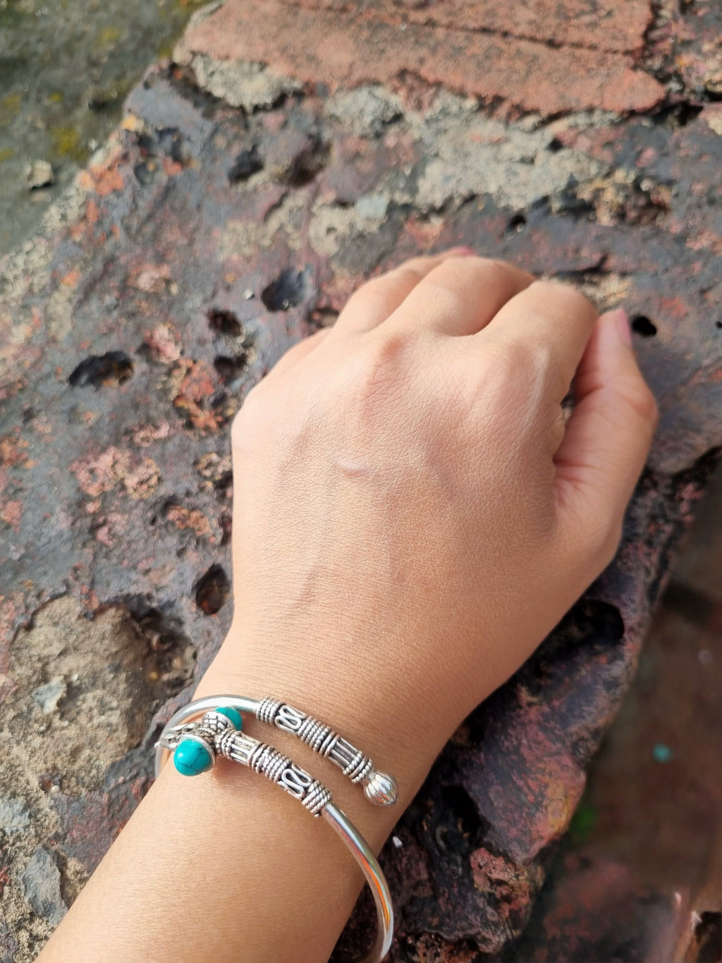 Antique Trishul and Damroo Bracelet 92.5 Silver