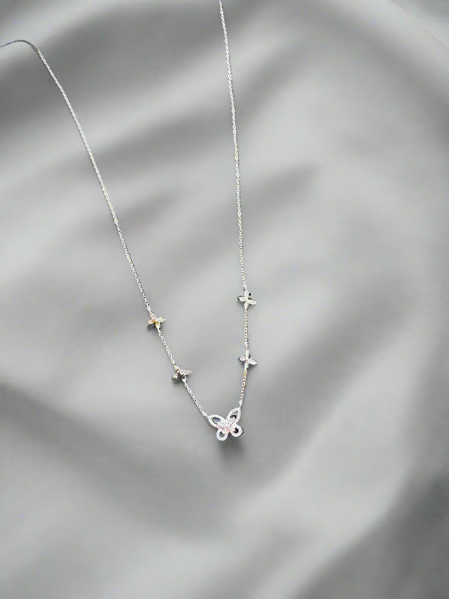 92.5 Silver Butterfly Pendant Minimalistic Necklace