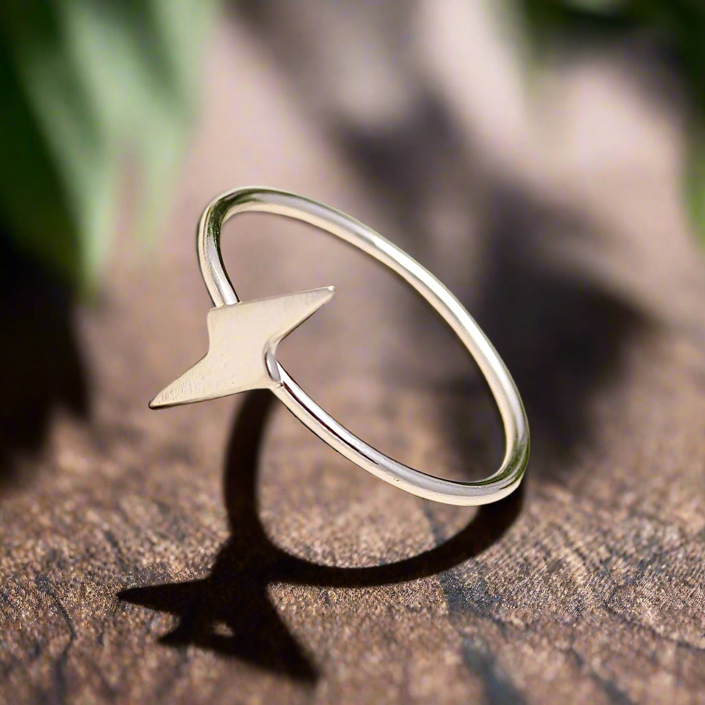 92.5 Silver Thunderbolt Minimalistic Ring