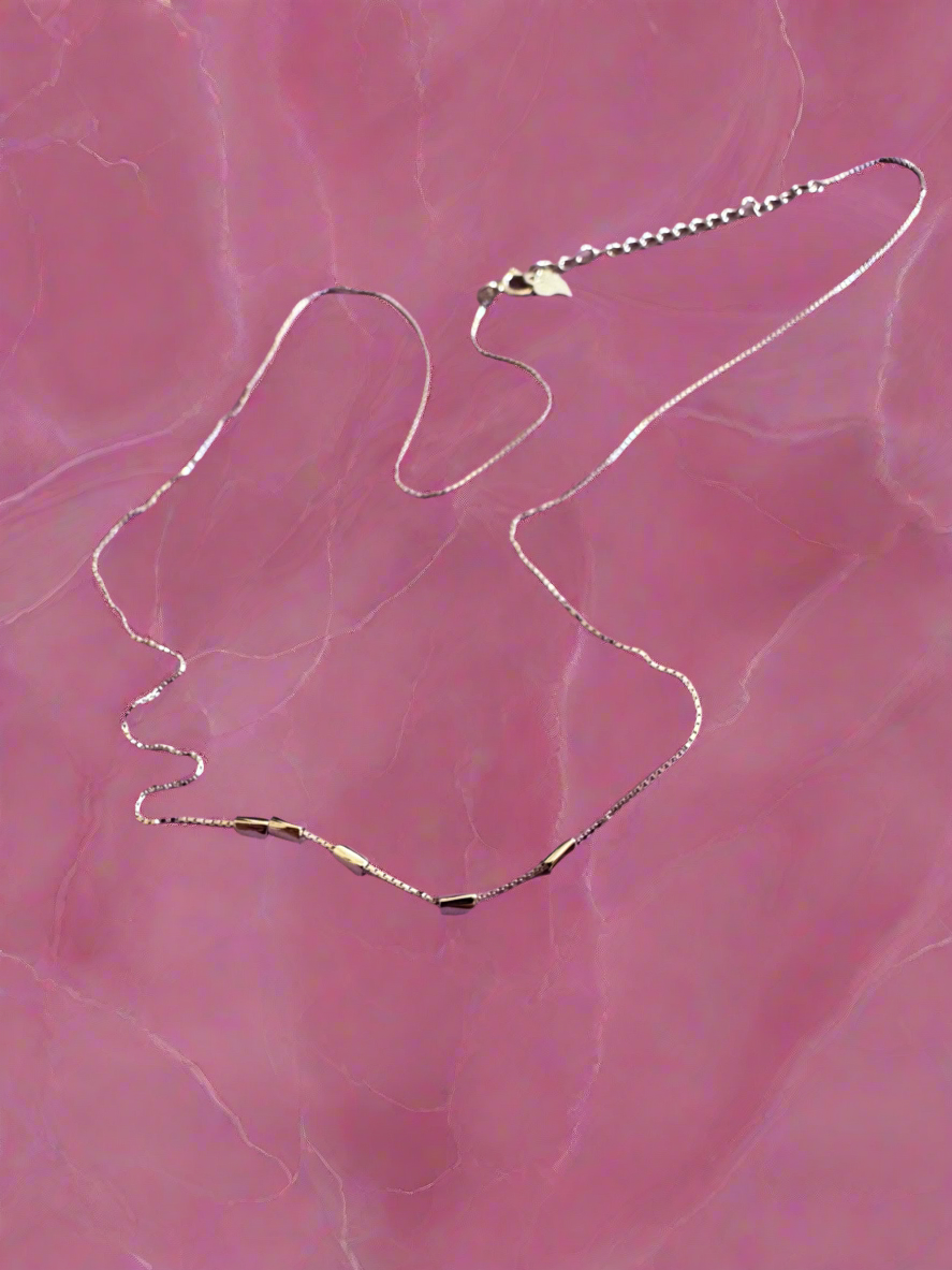 92.5 Silver 5 Blocks Minimalistic Necklace
