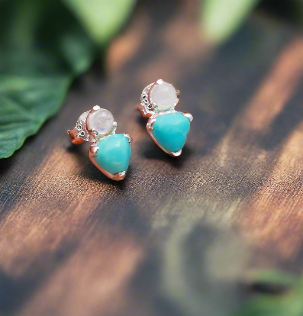 Silver 92.5 Blue Stud Earrings