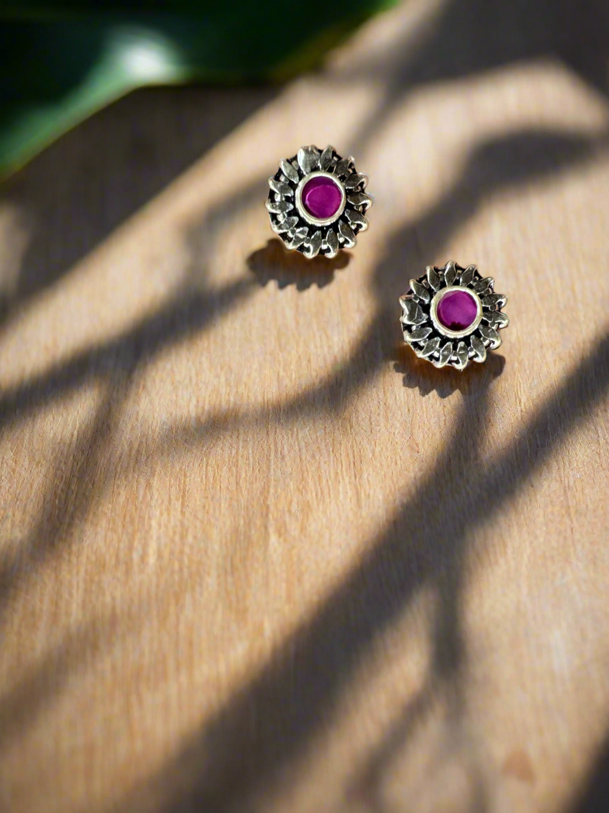 Silver 92.5 Various Colours Small Stud Earrings
